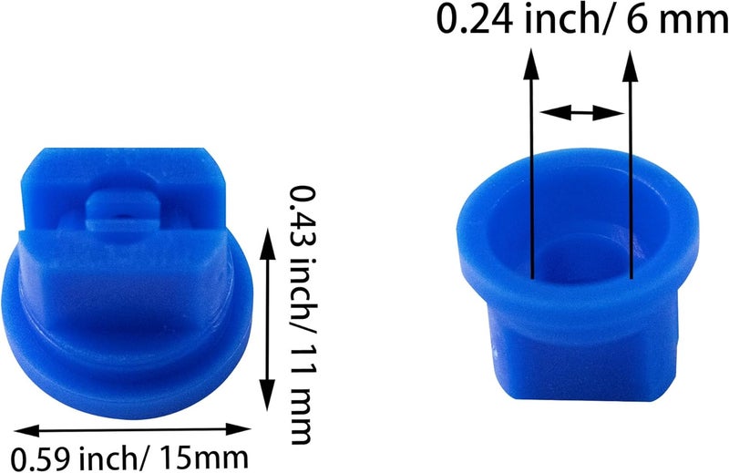 PDETVEO 10pcs Flat Fan Spray Tip, 110 Degree Plastic Flat Fan Sprayer Nozzles 0.3mm Orifice Diameter for Agricultural, Cleaning, Cooling, Blue - Image 3
